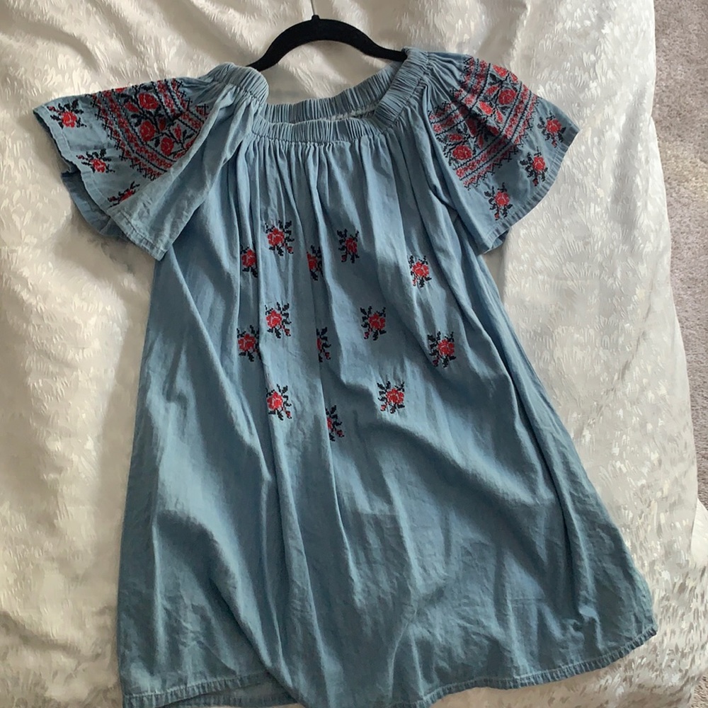 Embroidered mini dress